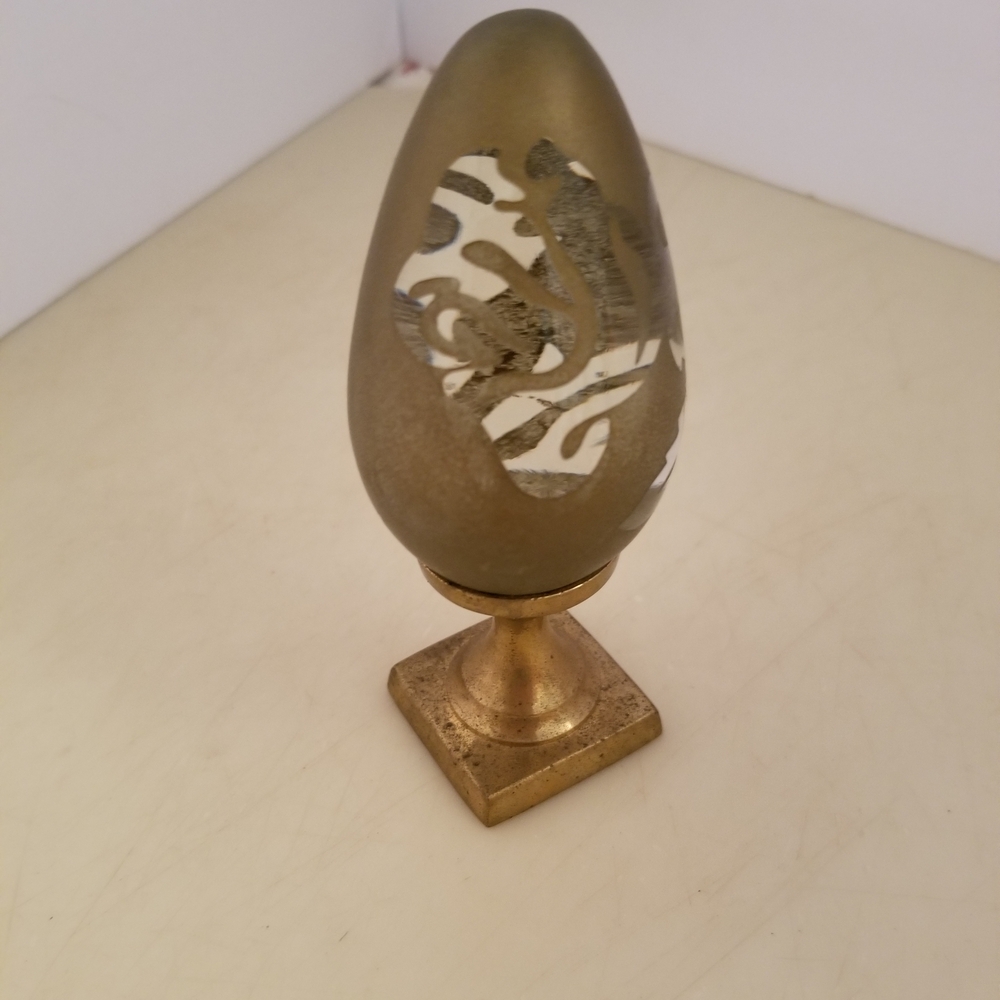 Pilgrim Gold and Silver Ornate Egg Sculpture